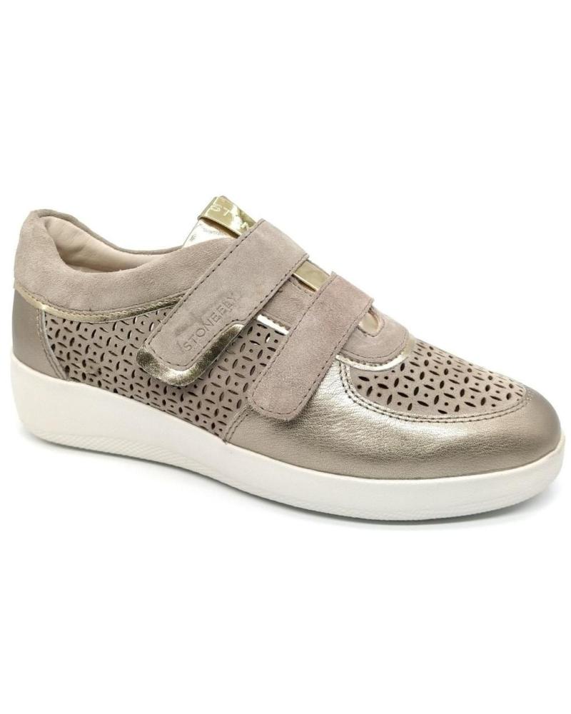 Schuhe STONEFLY  für Damen ZAPATO CON VELCRO - PASEO IV 26 NOBUCK CHAMPAN  GOLD