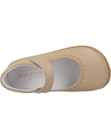 girl Flat shoes BLANDITOS MERCEDITAS DE PIEL RESPETUOSAS CALMA BEIGE