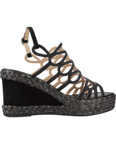 SANDALIAS DE CUÑA ALMA EN PENA V2551259 SUEDE NEGRO BLACK