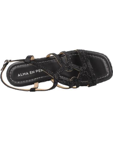 ALMA EN PENA SANDALIAS CUÑA V2551456 SUEDE NEGRO BLACK
