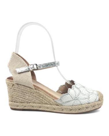 Sandales TIMBOS  pour Femme SANDALIA CUNA ESPARTO MUJER PLATA 131307  PLATEADO