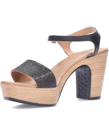 Sandalias WEEKEND BY PEDRO MIRALLES  de Mujer SANDALIA VESTIR DE PIEL Y TELA CON TACON Y PLATAFORMA  NEGRO