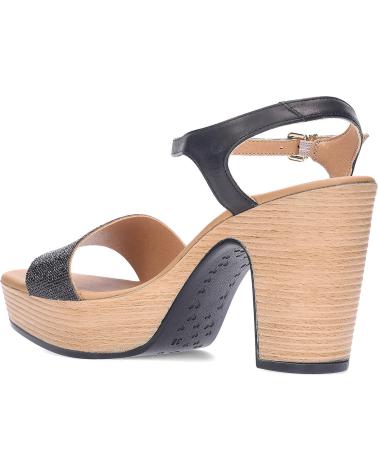 Sandalias WEEKEND BY PEDRO MIRALLES  de Mujer SANDALIA VESTIR DE PIEL Y TELA CON TACON Y PLATAFORMA  NEGRO