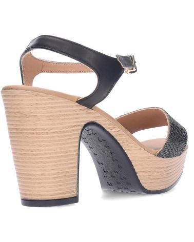 Sandalias WEEKEND BY PEDRO MIRALLES  de Mujer SANDALIA VESTIR DE PIEL Y TELA CON TACON Y PLATAFORMA  NEGRO