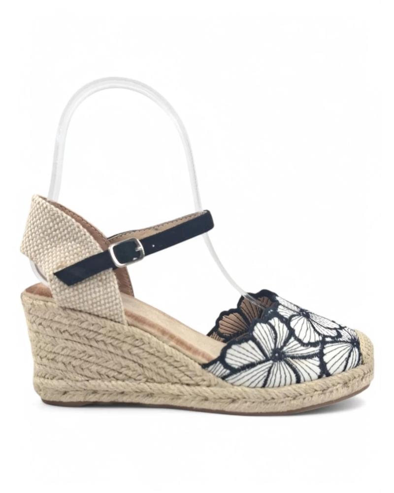 Sandales TIMBOS  pour Femme SANDALIA CUNA ESPARTO MUJER 131306  NEGRO