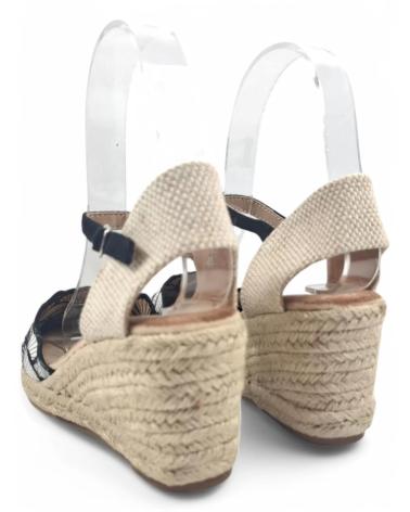 Sandales TIMBOS  pour Femme SANDALIA CUNA ESPARTO MUJER 131306  NEGRO