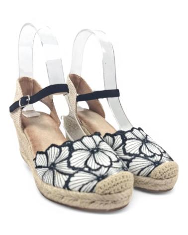 Sandales TIMBOS  pour Femme SANDALIA CUNA ESPARTO MUJER 131306  NEGRO