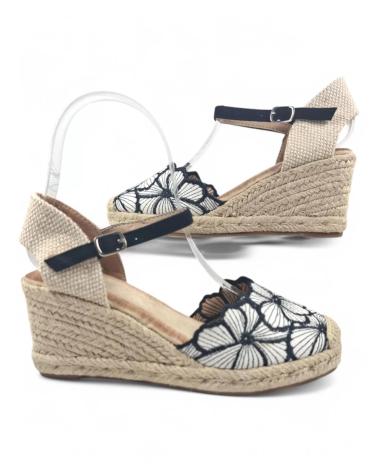 Sandales TIMBOS  pour Femme SANDALIA CUNA ESPARTO MUJER 131306  NEGRO