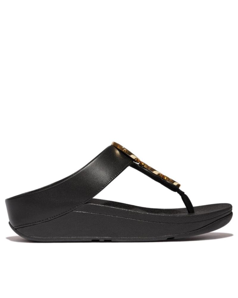 Woman Sandals FITFLOP FINO RESIN-HOOP TOE  NEGRO