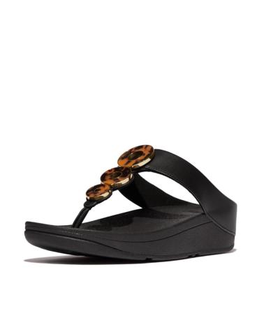 Woman Sandals FITFLOP FINO RESIN-HOOP TOE  NEGRO