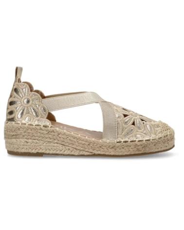 Sandalias ETIKA  de Mujer SANDALIA DE CUNA DE YUTE CON FLORES PARA MUJER 20037  ORO