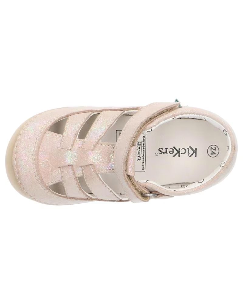 Kickers Sabio Enfant Mixte Rose Irisé - Bottillons Cuir Souple, Pointure 19 EU, Premiers Pas & École Maternelle