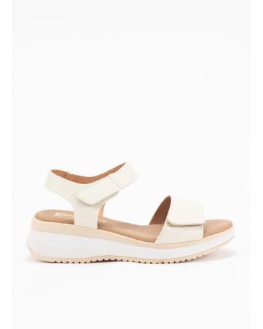 Woman Sandals KESLEM SANDALIA MUJER EN PIEL 5660 BLANCO CON CUNA  HIELO
