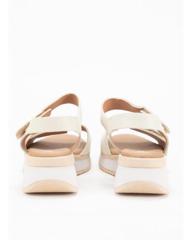 Woman Sandals KESLEM SANDALIA MUJER EN PIEL 5660 BLANCO CON CUNA  HIELO