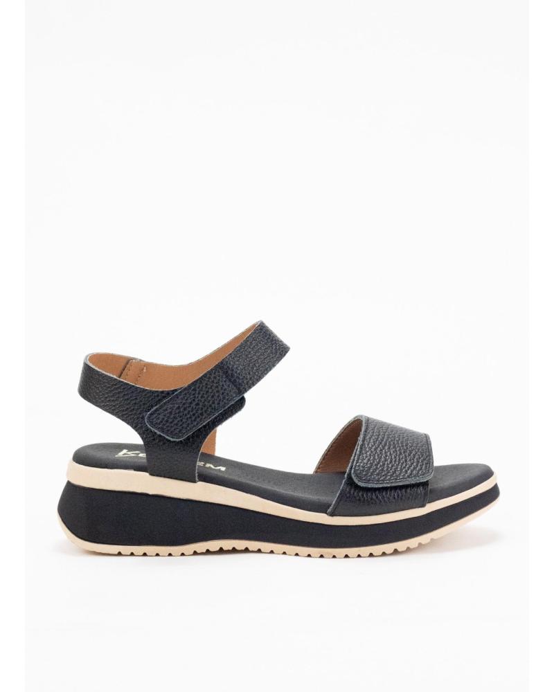 Woman Sandals KESLEM SANDALIA MUJER EN PIEL 5660 CON CUNA  NEGRO
