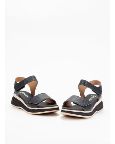Woman Sandals KESLEM SANDALIA MUJER EN PIEL 5660 CON CUNA  NEGRO