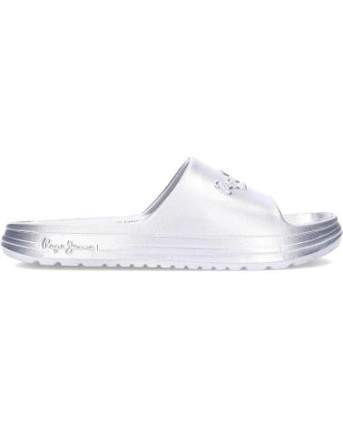 Tongs PEPE JEANS  pour Femme CHANCLAS BEACH SLIDEMET PLS70165  SILVER
