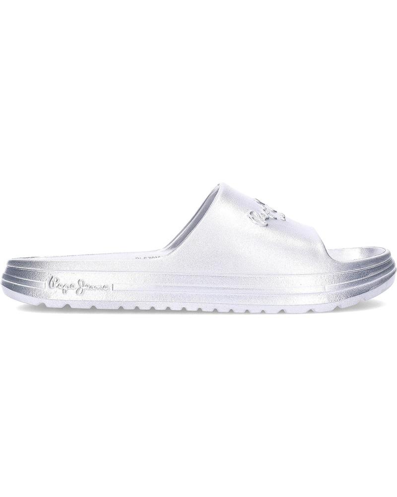 Tongs PEPE JEANS  pour Femme CHANCLAS BEACH SLIDEMET PLS70165  SILVER