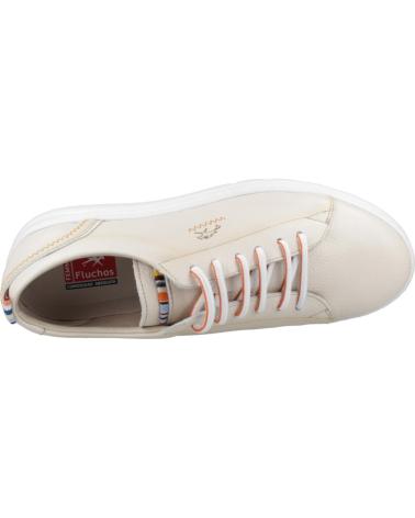 Deportivas de Mujer FLUCHOS ZAPATILLAS PIEL BEIGE INDIOS RAW BLANCO
