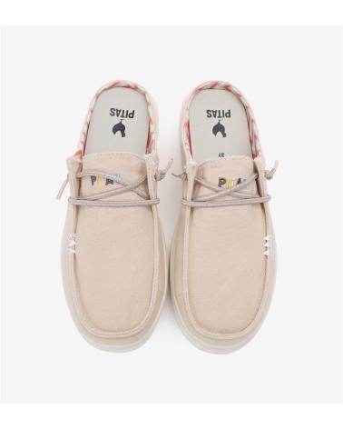 Nauticos WALK IN PITAS  per Donna CAPARICA ZUECO DE MUJER DE ALGODON -  BEIGE