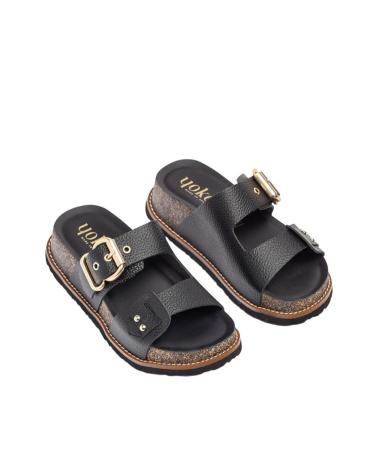Sandalias de Mujer YOKONO OCA-252 PIEL NEGRA NEGRO