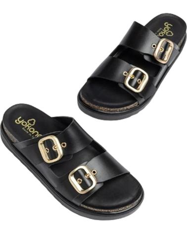 Sandalias de Mujer YOKONO TUNEZ-130 PIEL NEGRA NEGRO