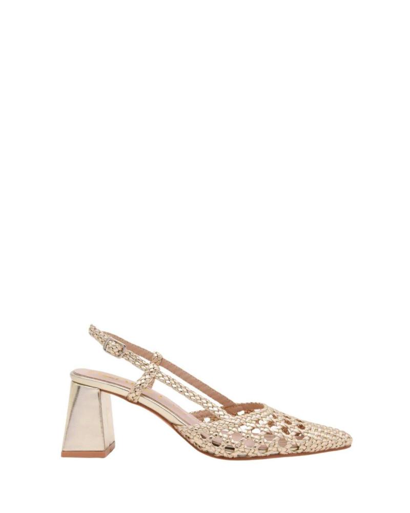 Zapatos de tacón per Donna AZAREY ZAPATO DESTALONADO TRENZADO DORADO GOLD