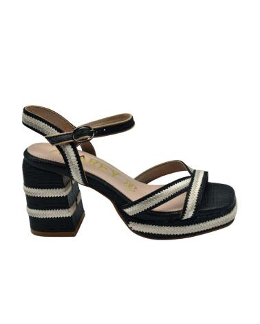 Sandalias de Mujer AZAREY SANDALIA NEGRA -BEIG RAFIA NEGRO
