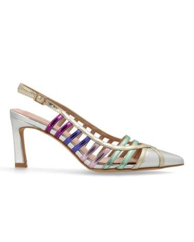 Zapatos de tacón de Mujer AZAREY ZAPATO DESTALONADO COMBI PLATEADO