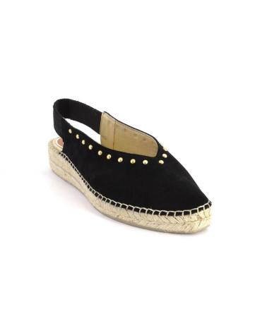 Woman shoes SALVI 132-016T ALPARGATAS DE MUJER ANTE SERRAJE NEGRO
