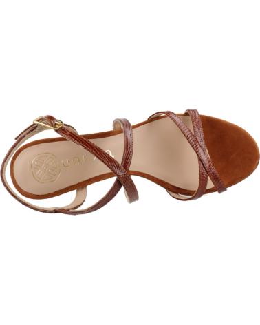 SANDALO CON TACCO UNISA OVER MARRONE CON PLATEAU CUIR