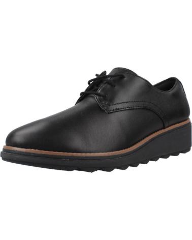 CLARKS DERBY-SCHUHE SHARON RAE AUS SCHWARZEM LEDER FÜR DAMEN BLACK