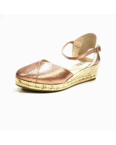 Zapatos de Mujer GAIMO ALPARGATA CASUAL DE PIEL CON CUNA DE YUTE MAKE UP BRONCE