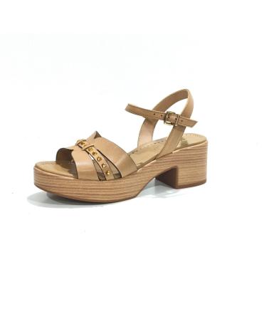 Sandalias de Mujer WEEKEND BY PEDRO MIRALLES SANDALIA CASUAL DE PIEL CON TACON Y PLATAFORMA CARAMELO