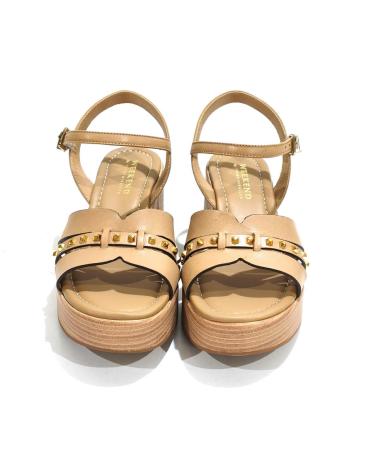 Sandali per Donna WEEKEND BY PEDRO MIRALLES SANDALIA CASUAL DE PIEL CON TACON Y PLATAFORMA CARAMELO