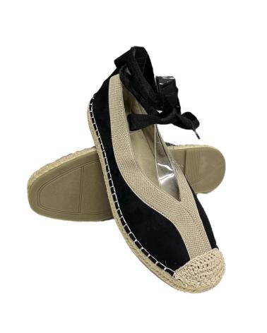 Bailarinas de Mujer CALZADOMANIA ESPARTO TIRA CON CUERDAS NEGRO