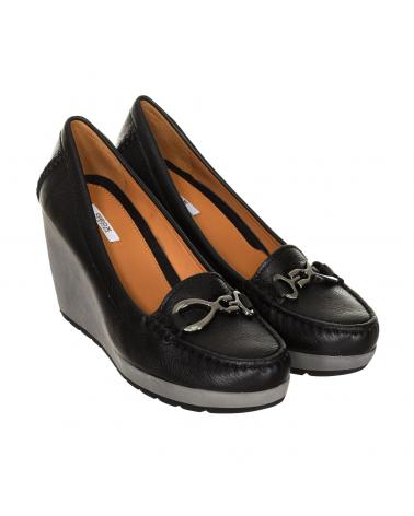 Mocasines De Mujer GEOX MOCASIN CUNA-PLATAFORMA MUJER PIEL  NEGRO