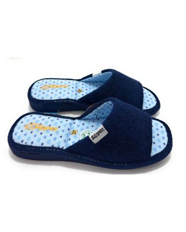 Calzado de casa de Mujer SELQUIR ZAPATILLAS CASA P-ABIERTA SLIPPER RIZO P AZUL
