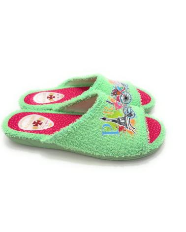 Calzado de casa de Mujer SELQUIR ZAPATILLAS CASA MUJER RIZO P-ABIERTA PAR VERDE