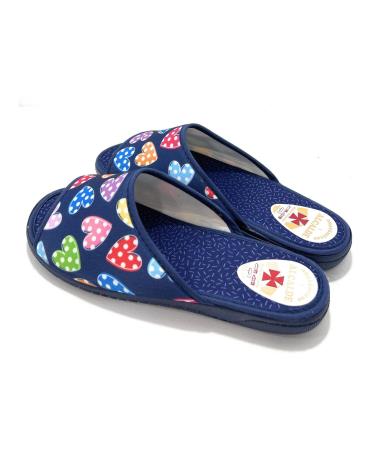 Pantoufles pour Femme SELQUIR ZAPATILLAS CASA MUJER P-ABIERTA CORAZONE AZUL