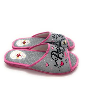 Calzado de casa de Mujer SELQUIR ZAPATILLAS CASA MUJER P-ABIERTA HELLO SU GRIS