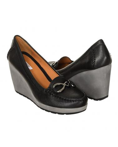 Mocasines De Mujer GEOX MOCASIN CUNA-PLATAFORMA MUJER PIEL  NEGRO