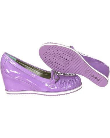 Zapatos de cuña de Mujer GEOX MOCASIN CUNA INTERIOR MUJER PIEL LILA