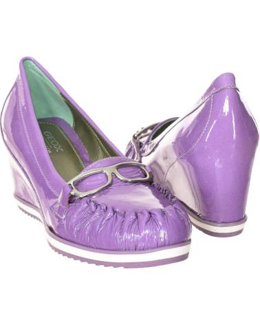 Zapatos de cuña de Mujer GEOX MOCASIN CUNA INTERIOR MUJER PIEL LILA