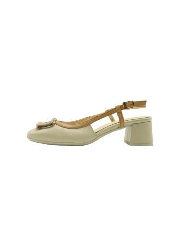 Sandalias de Mujer DESCANFLEX DESTALONADO APLIQUE DORADO 28115 TUNICE - ECRU