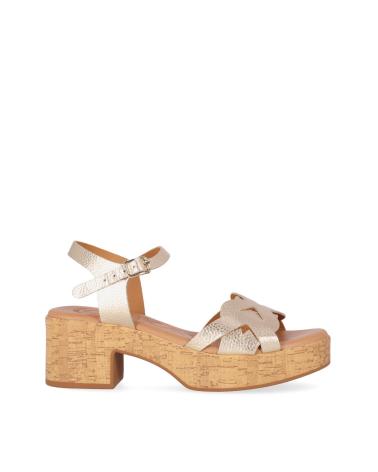 Sandales Plateforme Style Capri Giorgia Martino - Cuir Beige, Taille US 7.5 Femme - Occasion Décontractée