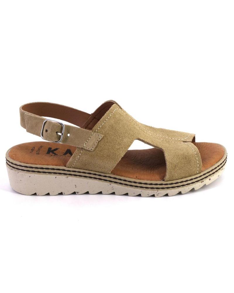MARCA INEXISTENTE KAMINA 7005 SANDALIAS DE MUJER ANTE SERRAJE ARENA