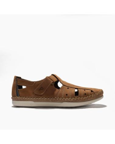 PITILLOS SANDALIA CANGREJERA HOMBRE ESTILO KIOWA EN NOBUCK CON VELCRO MARRóN