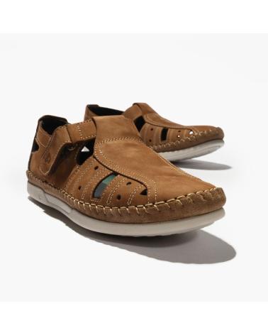 PITILLOS SANDALIA CANGREJERA HOMBRE ESTILO KIOWA EN NOBUCK CON VELCRO MARRóN