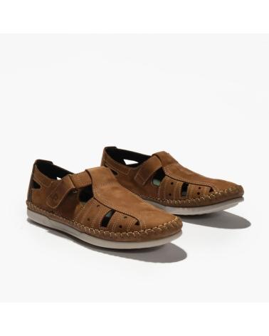 PITILLOS SANDALIA CANGREJERA HOMBRE ESTILO KIOWA EN NOBUCK CON VELCRO MARRóN